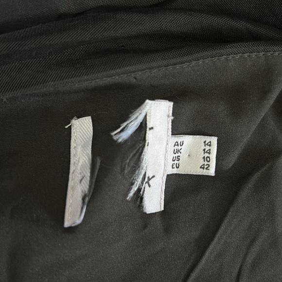 Princess Polly Zlatan Black Plunge V Neck Mesh Overlay Tiered Ruched Mini Dress - Picture 10 of 11